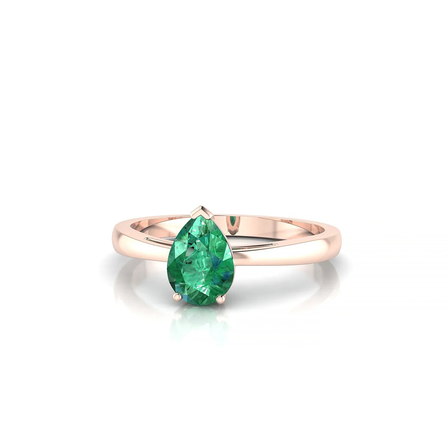 Zenith | 18k Rose Gold 7 x 5 mm Pear Emerald Ring