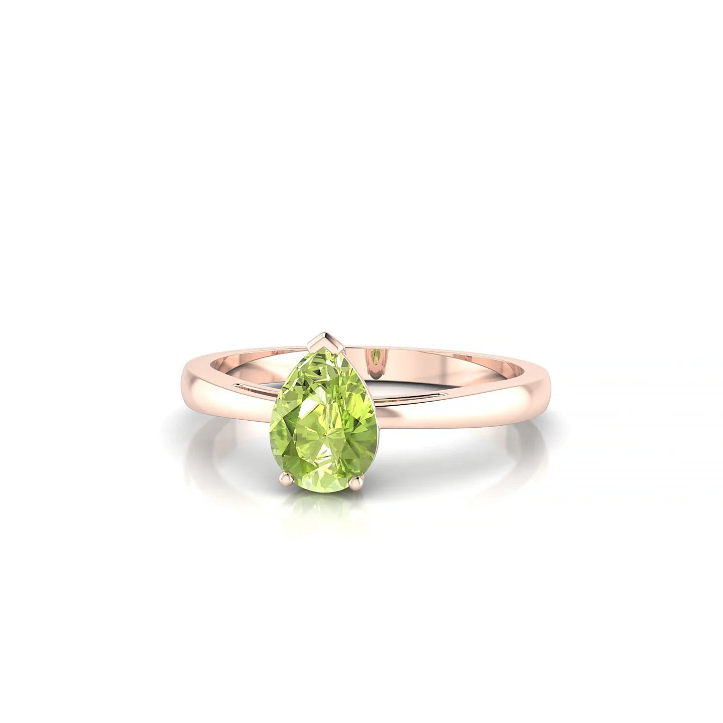 Zenith | 18k Rose Gold 7 x 5 mm Pear Peridot Ring