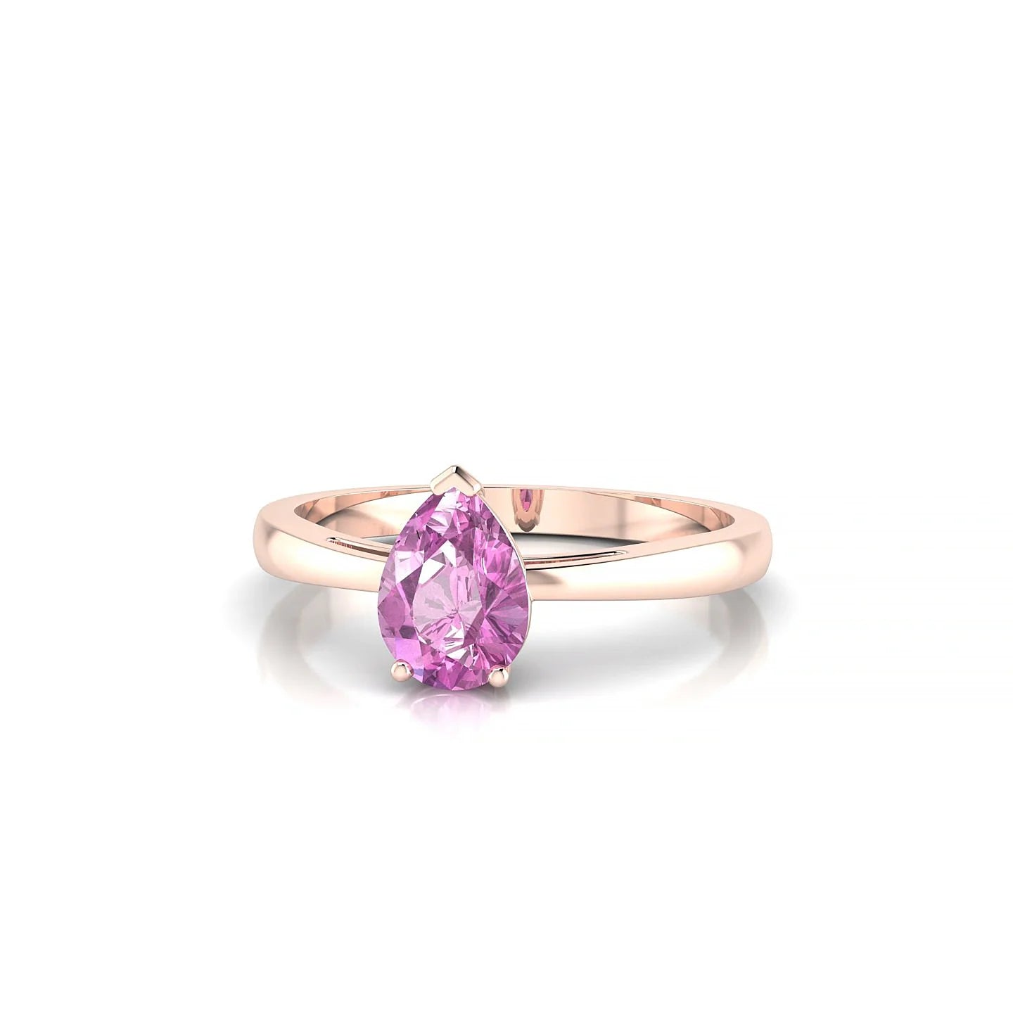 Zenith | 18k Rose Gold 7 x 5 mm Pear Pink Sapphire Ring