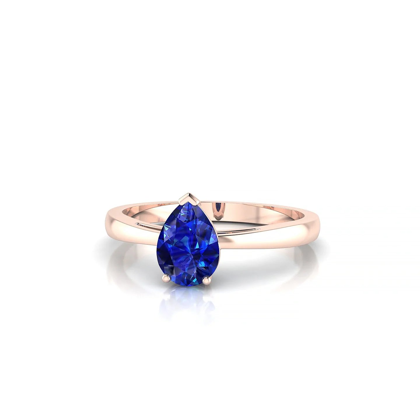 Zenith | 18k Rose Gold 7 x 5 mm Pear Sapphire Ring
