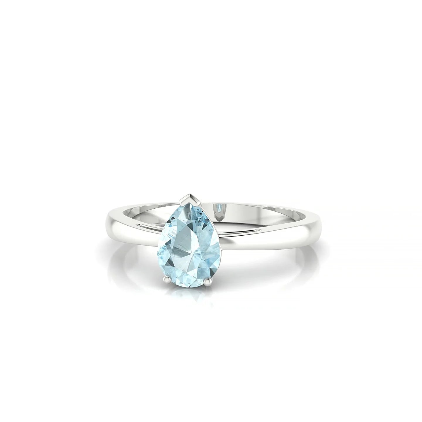 Zenith | 18k White Gold 7 x 5 mm Pear Aquamarine Ring