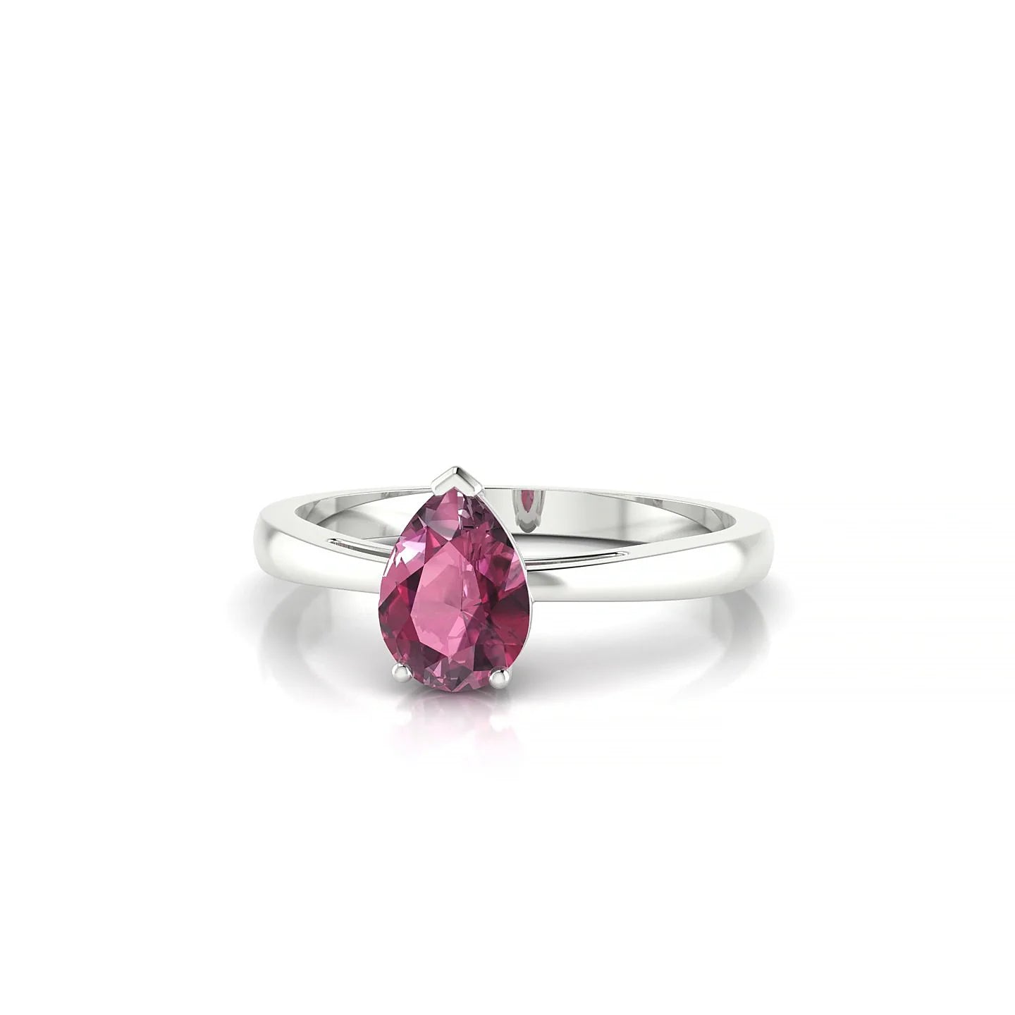 Zenith | 18k White Gold 7 x 5 mm Pear Rhodolite Ring