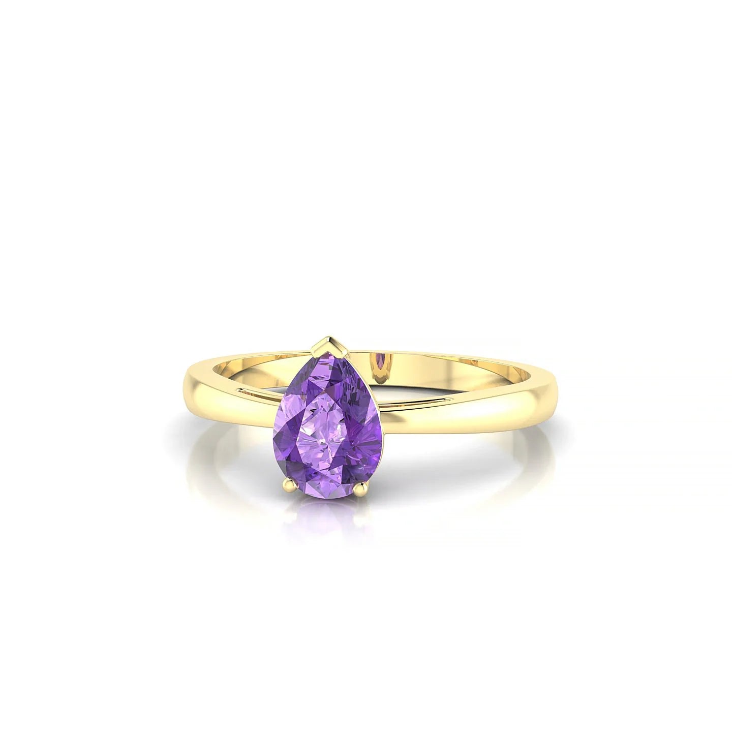 Zenith | 18k Yellow Gold 7 x 5 mm Pear Amethyst Ring