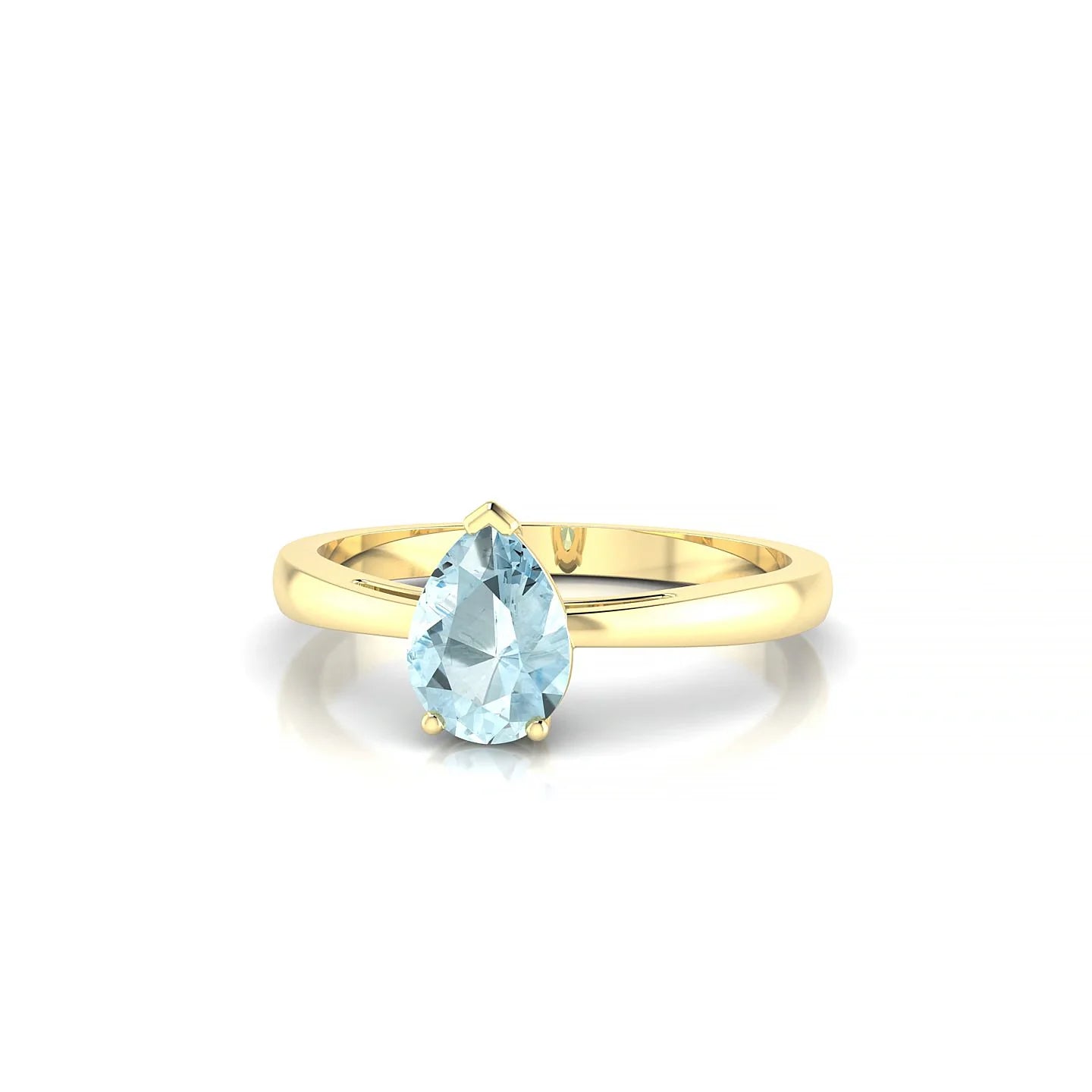 Zenith | 18k Yellow Gold 7 x 5 mm Pear Aquamarine Ring