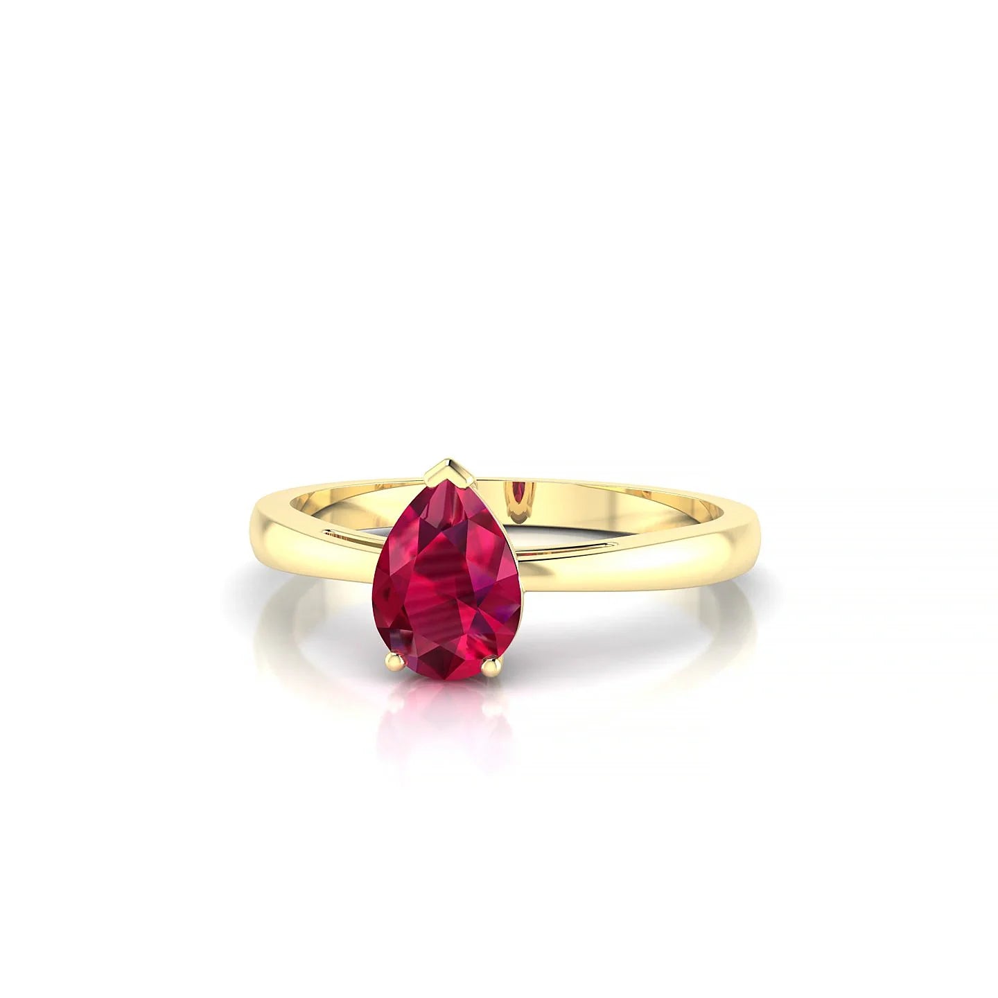 Zenith | 18k Yellow Gold 7 x 5 mm Pear Ruby Ring