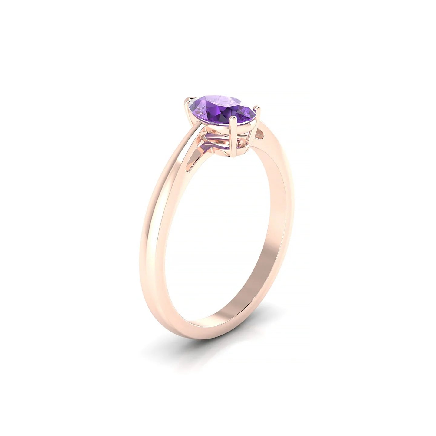 Zenith | 18k Rose Gold 7 x 5 mm Pear Amethyst Ring