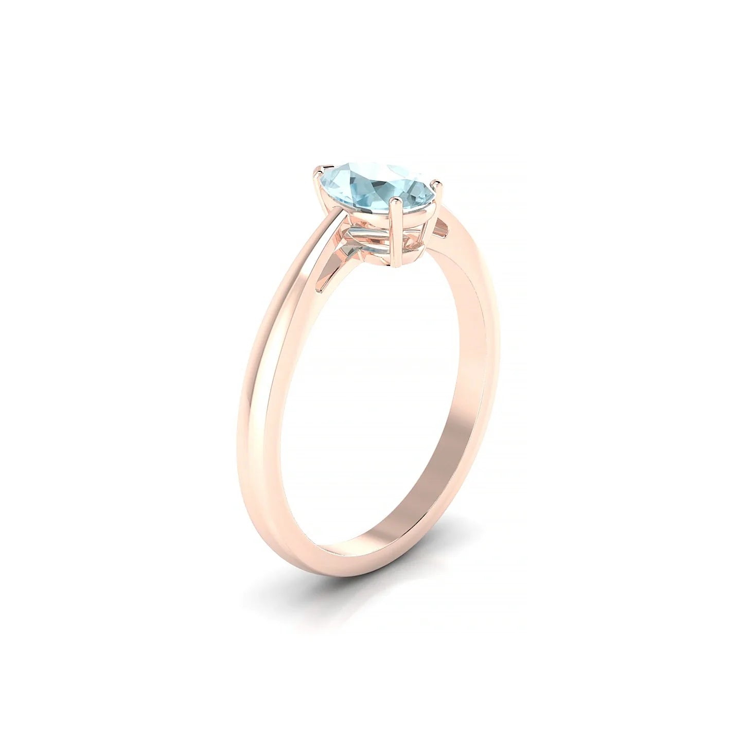 Zenith | 18k Rose Gold 7 x 5 mm Pear Aquamarine Ring