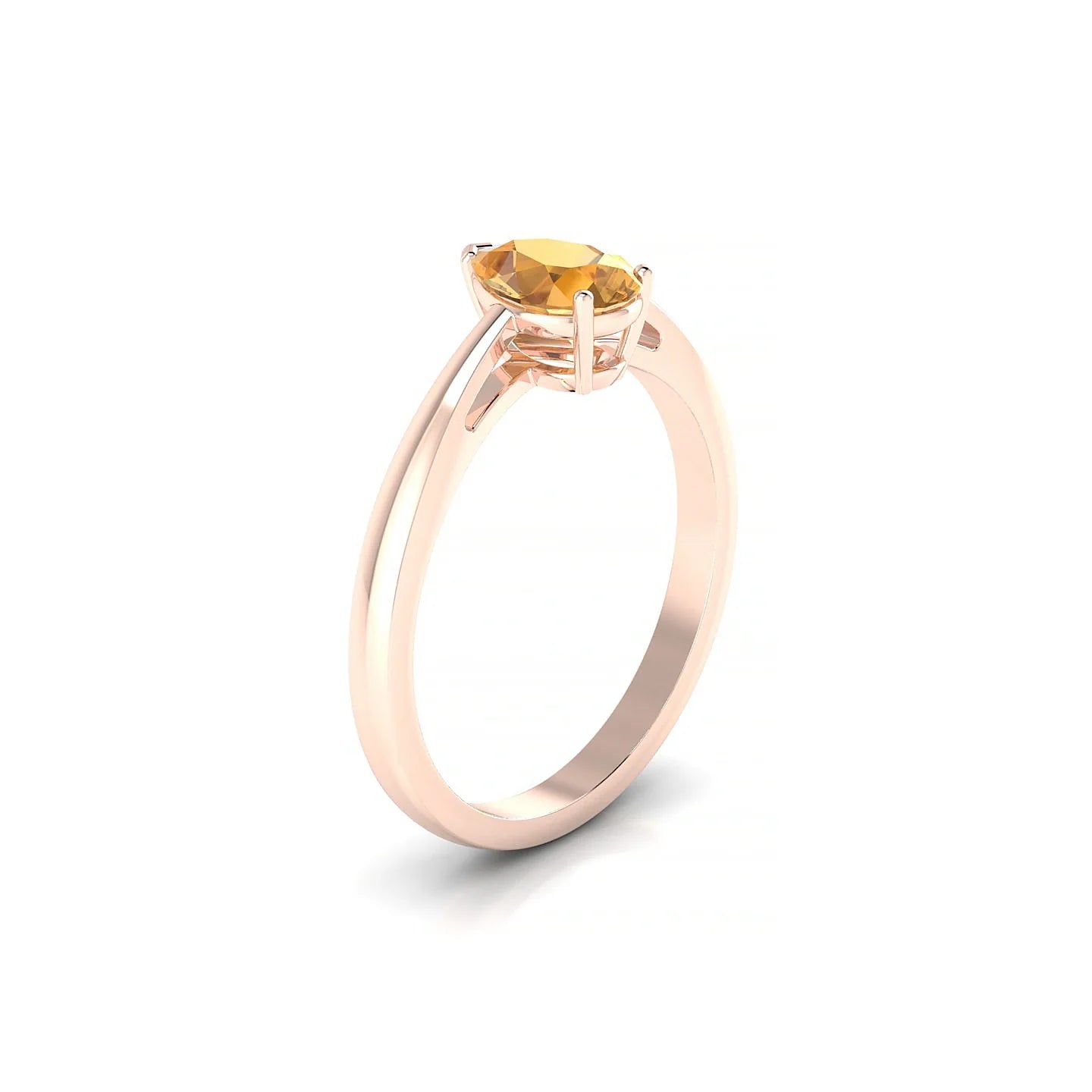 Zenith | 18k Rose Gold 7 x 5 mm Pear Citrine Ring