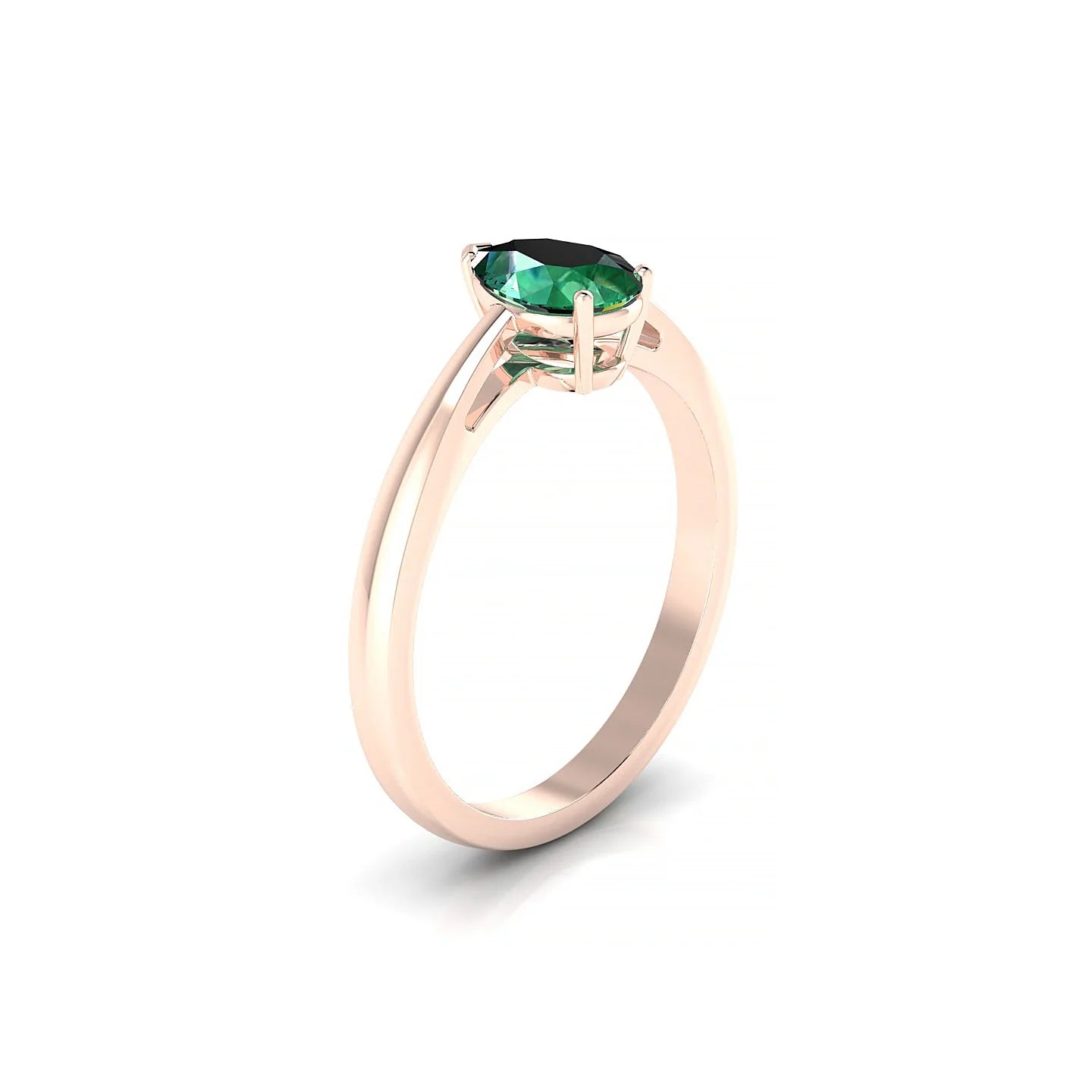 Zenith | 18k Rose Gold 7 x 5 mm Pear Emerald Ring