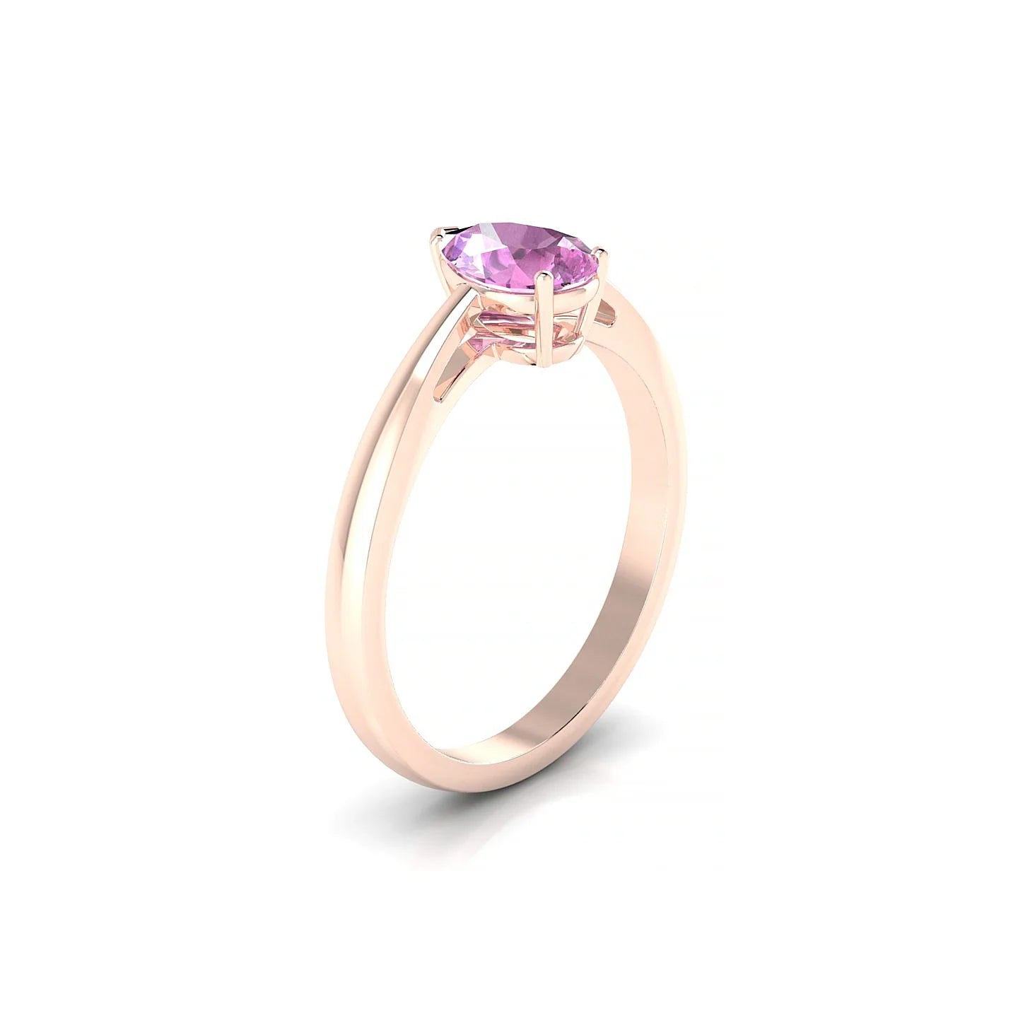 Zenith | 18k Rose Gold 7 x 5 mm Pear Pink Sapphire Ring