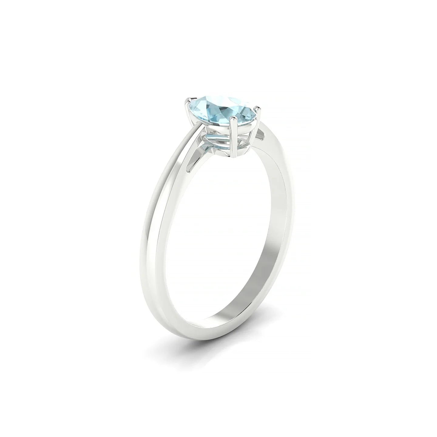 Zenith | 18k White Gold 7 x 5 mm Pear Aquamarine Ring
