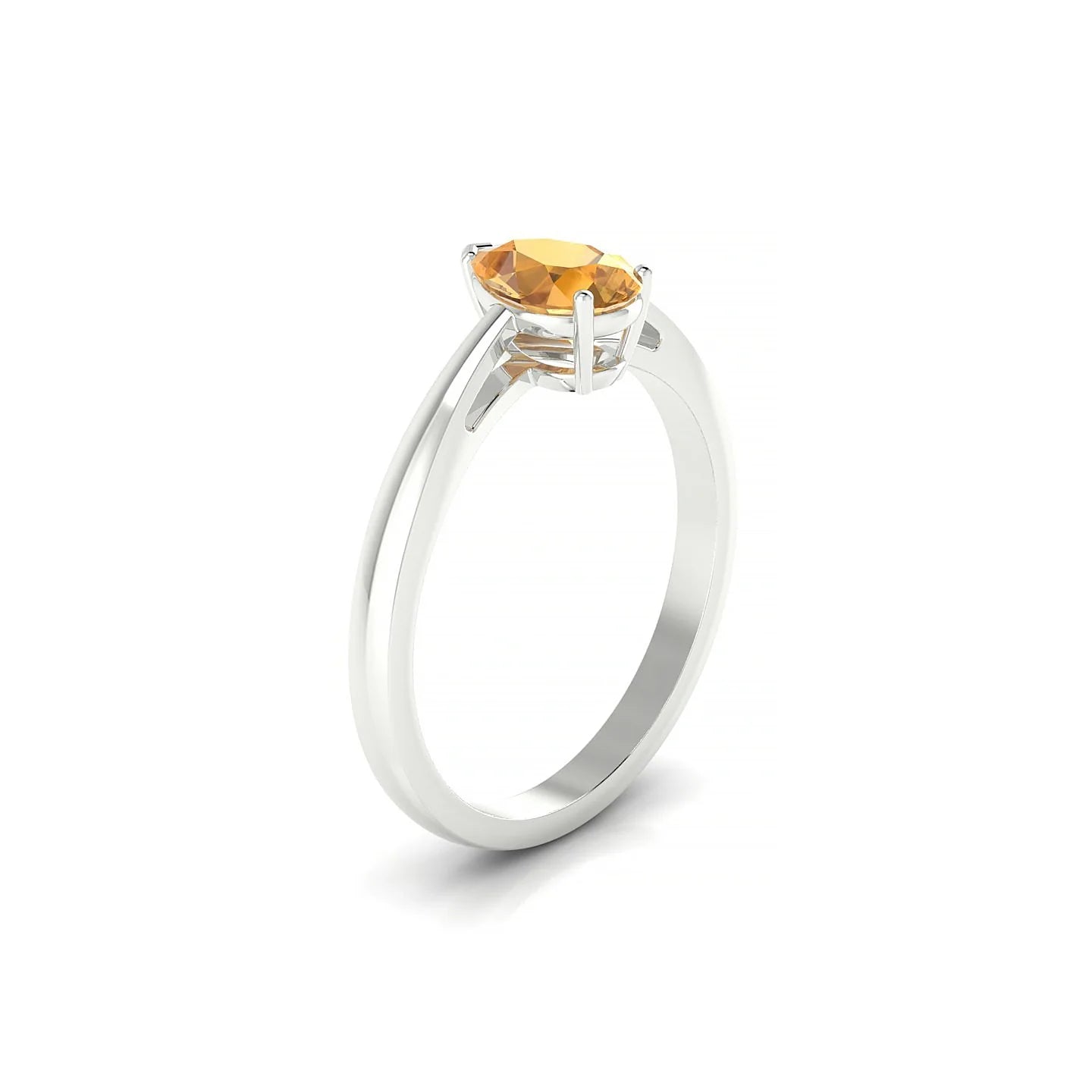 Zenith | 18k White Gold 7 x 5 mm Pear Citrine Ring