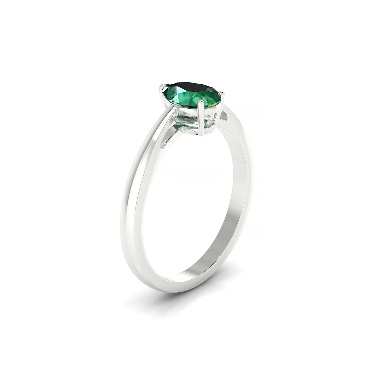 Zenith | 18k White Gold 7 x 5 mm Pear Emerald Ring