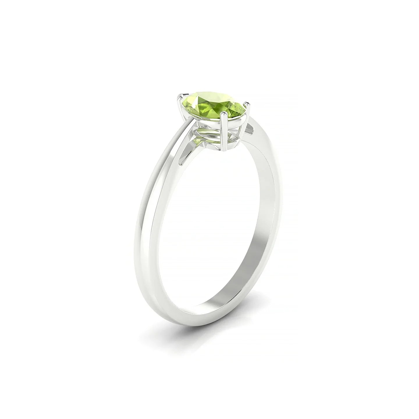 Zenith | 18k White Gold 7 x 5 mm Pear Peridot Ring