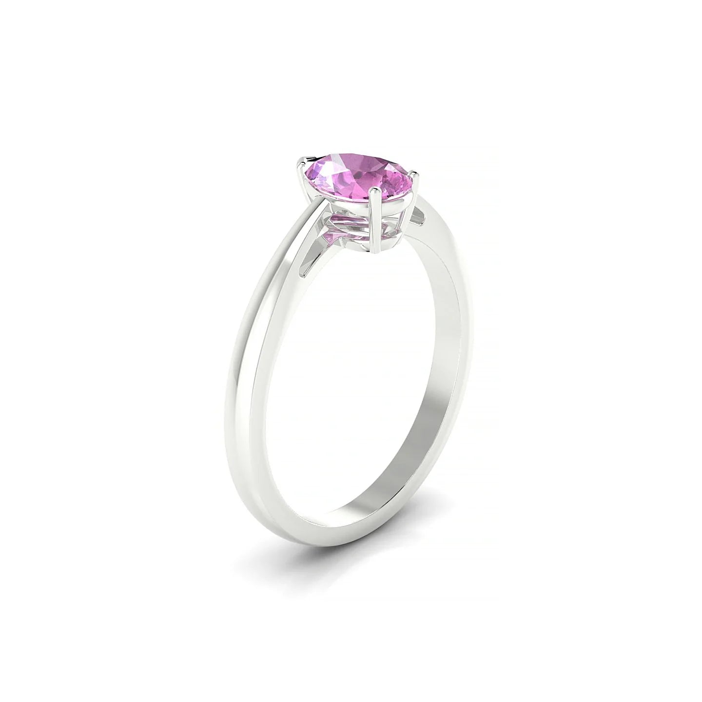 Zenith | 18k White Gold 7 x 5 mm Pear Pink Sapphire Ring