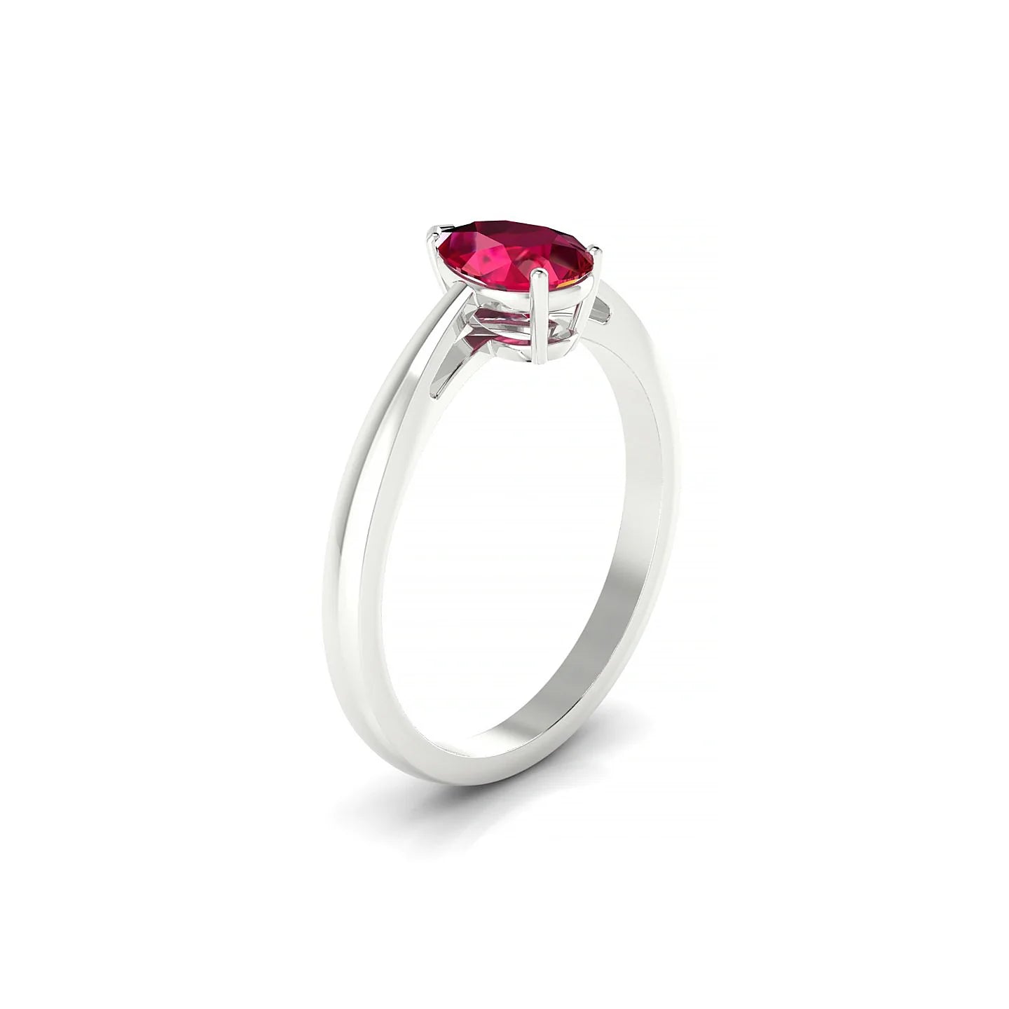 Zenith | 18k White Gold 7 x 5 mm Pear Ruby Ring