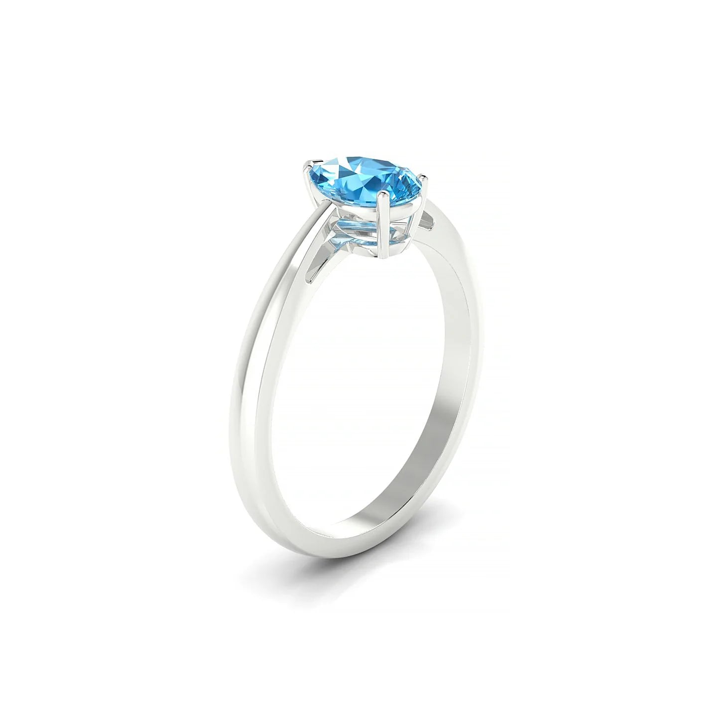 Zenith | 18k White Gold 7 x 5 mm Pear Topaz Ring