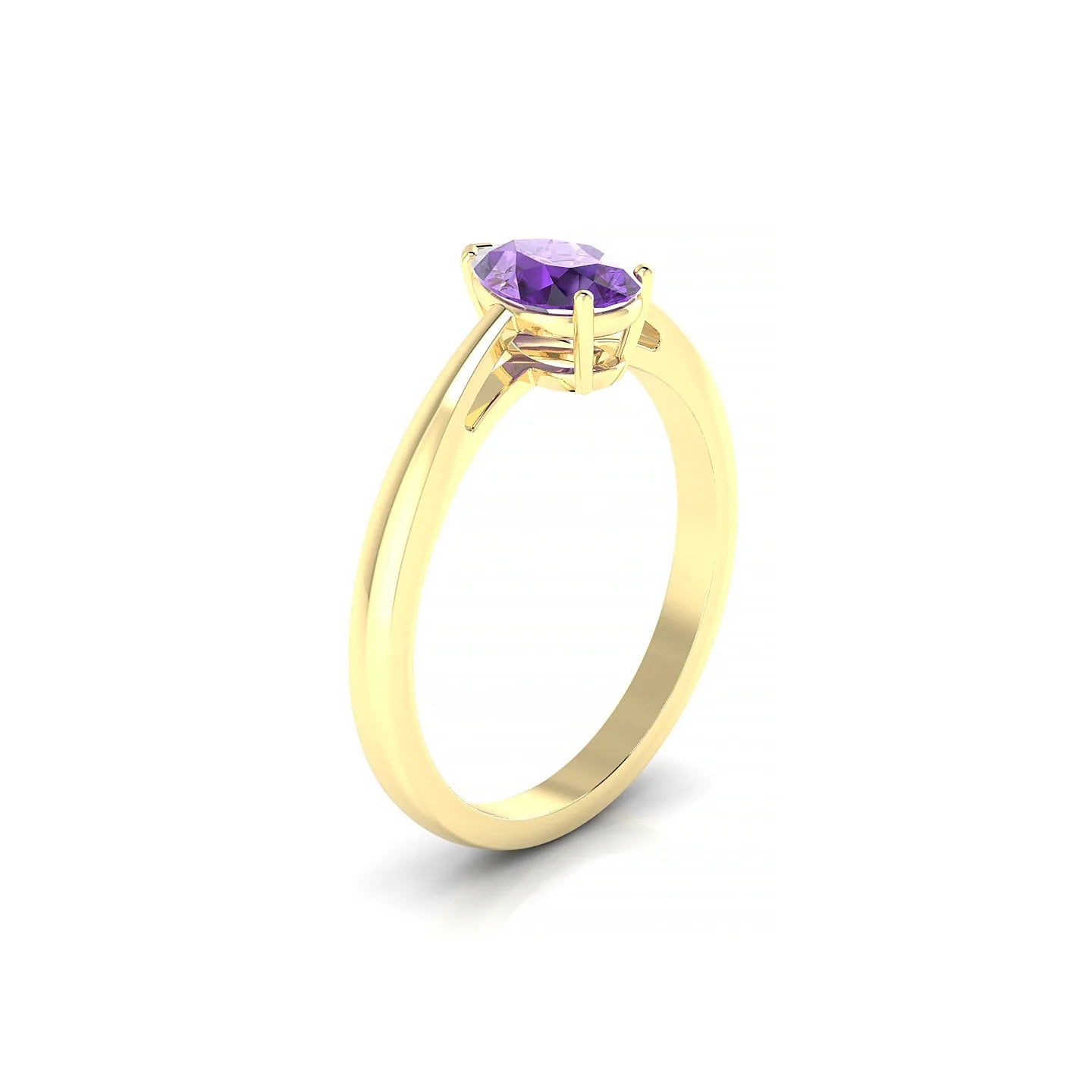 Zenith | 18k Yellow Gold 7 x 5 mm Pear Amethyst Ring