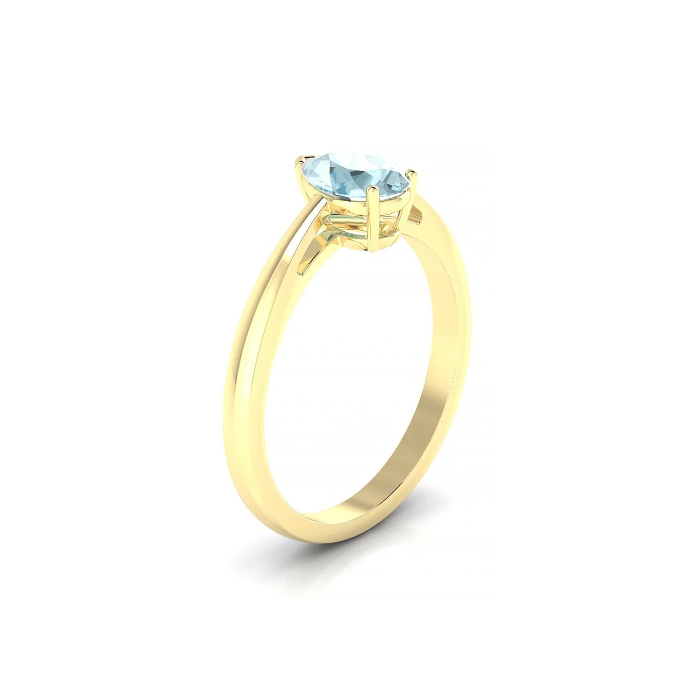 Zenith | 18k Yellow Gold 7 x 5 mm Pear Aquamarine Ring