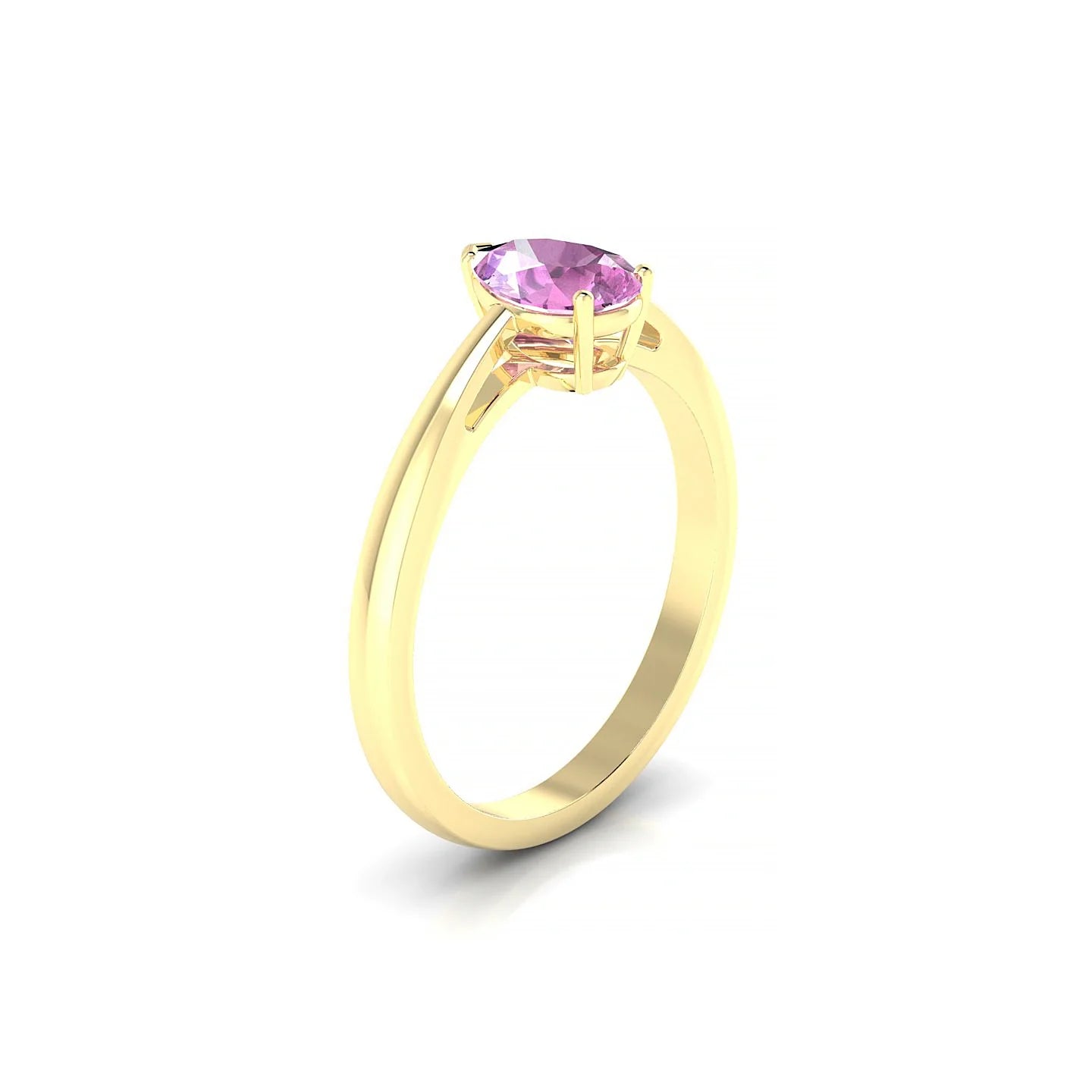 Zenith | 18k Yellow Gold 7 x 5 mm Pear Pink Sapphire Ring