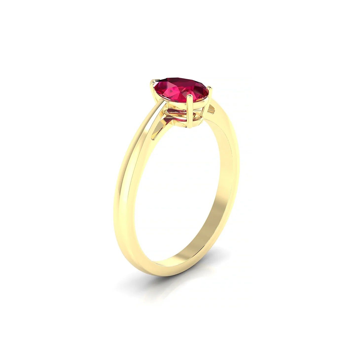 Zenith | 18k Yellow Gold 7 x 5 mm Pear Ruby Ring