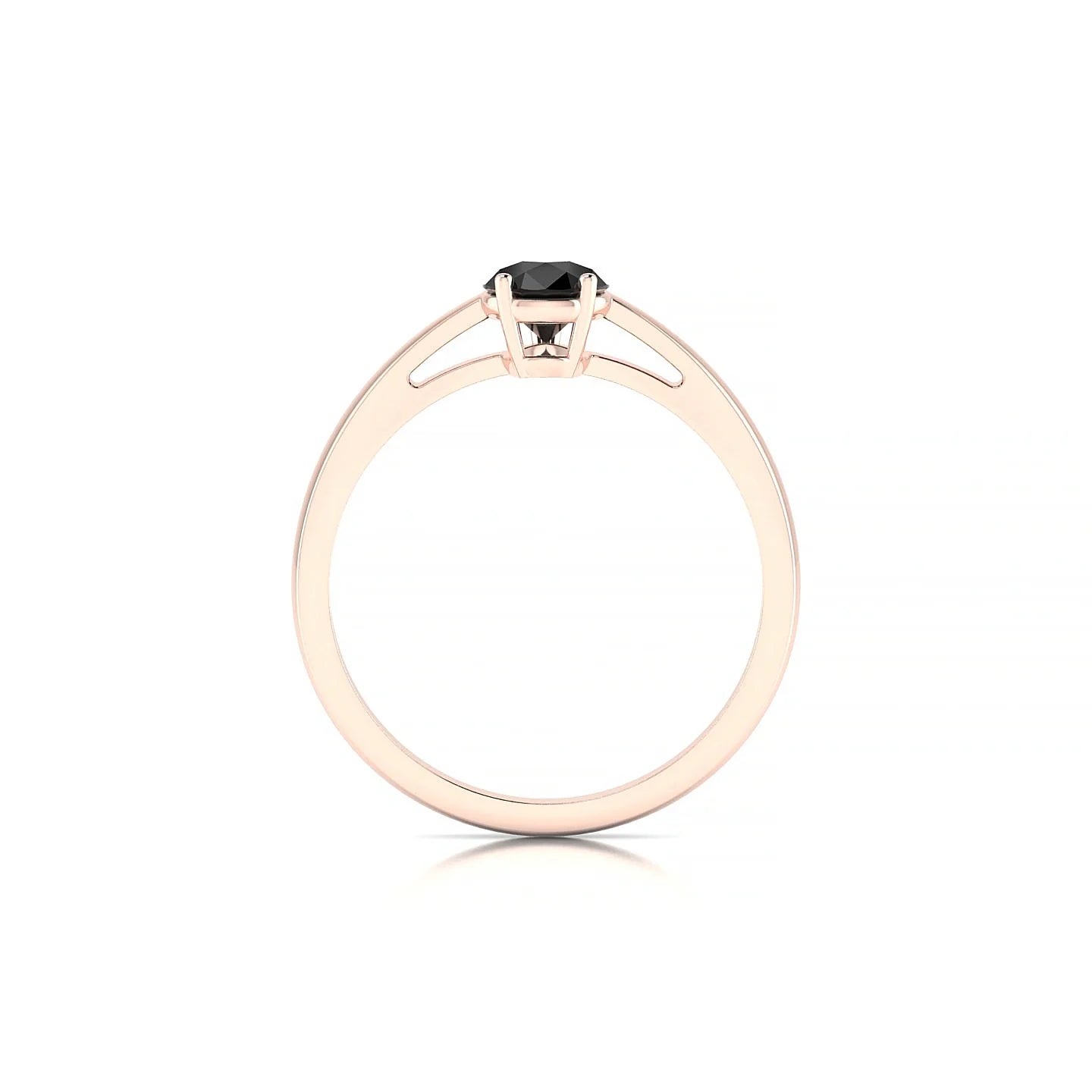 Zenith | 18k Rose Gold 7 x 5 mm Pear Black Diamond Ring