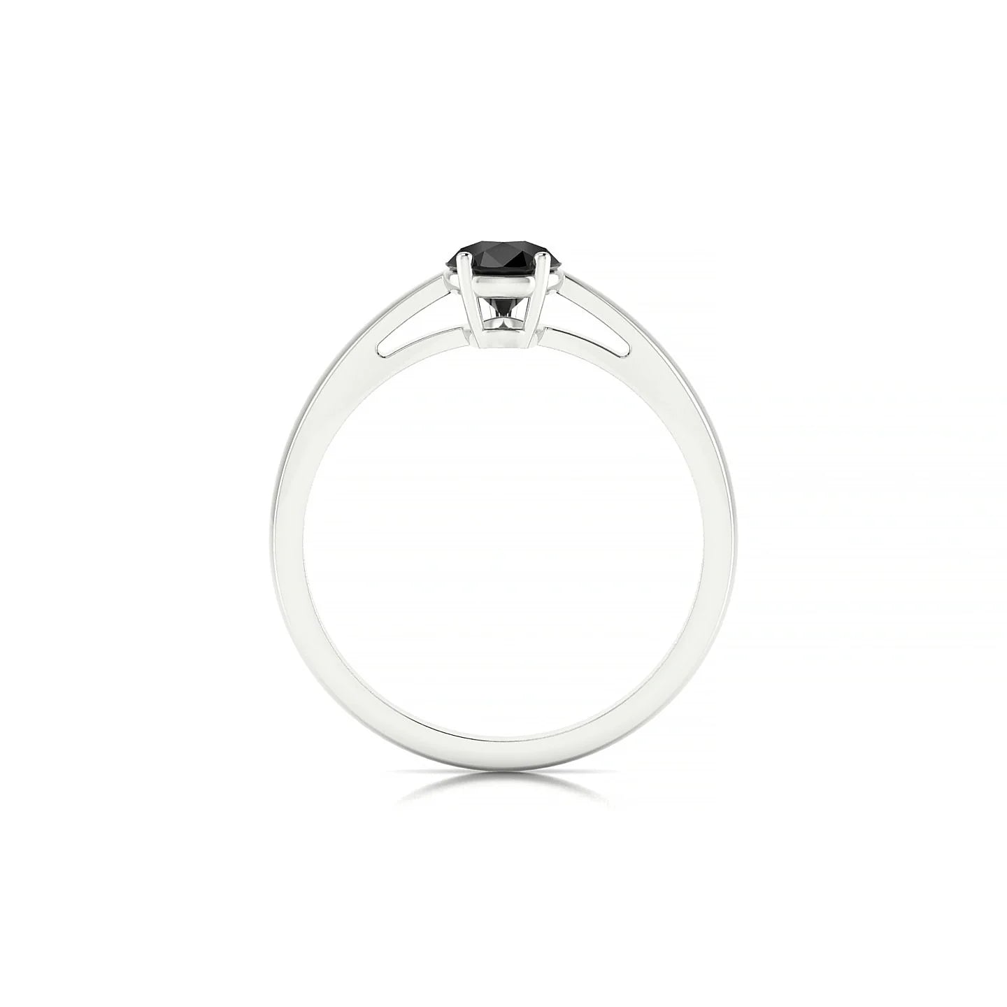 Zenith | 18k White Gold 7 x 5 mm Pear Black Diamond Ring