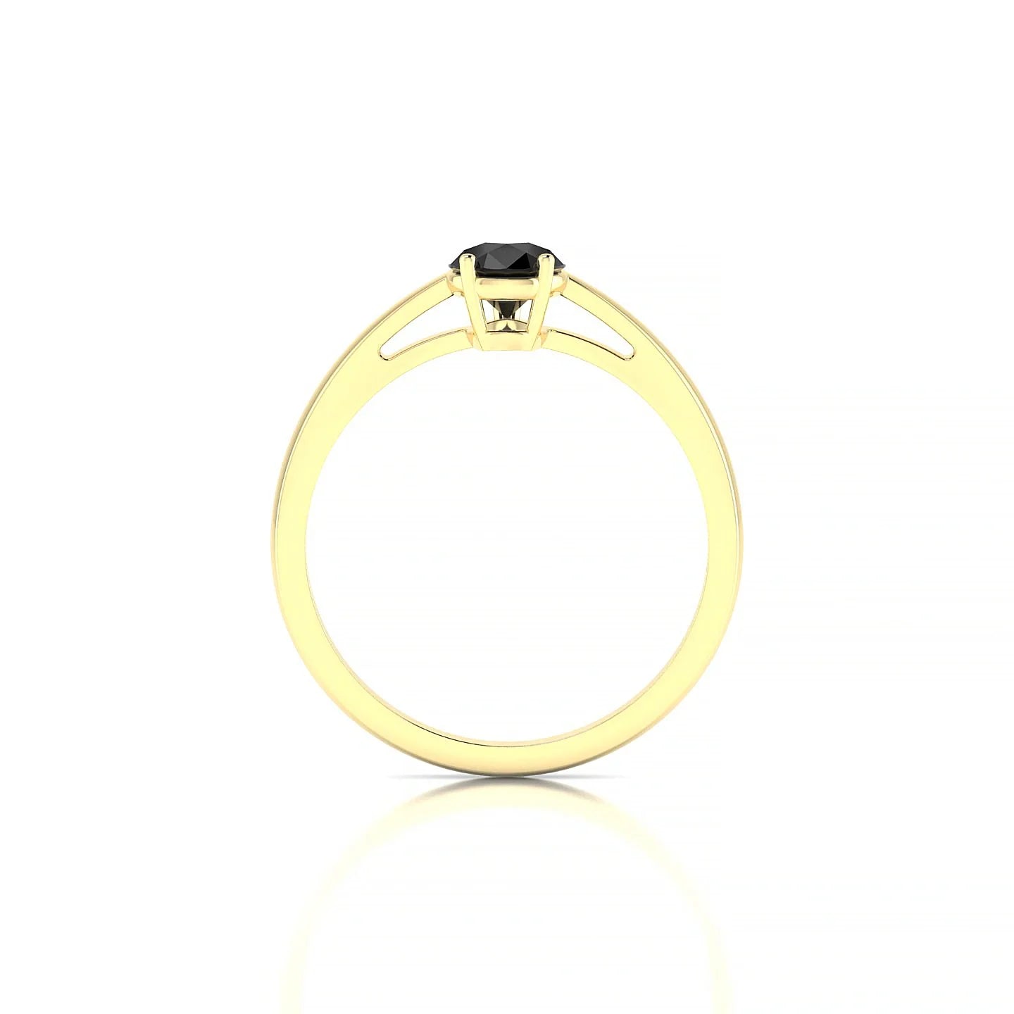 Zenith | 18k Yellow Gold 7 x 5 mm Pear Black Diamond Ring