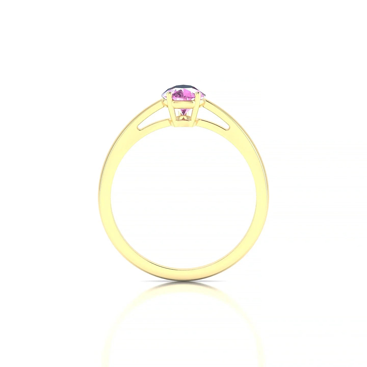 Zenith | 18k Yellow Gold 7 x 5 mm Pear Pink Sapphire Ring