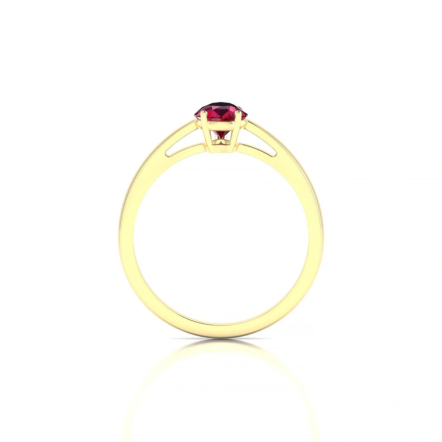 Zenith | 18k Yellow Gold 7 x 5 mm Pear Ruby Ring