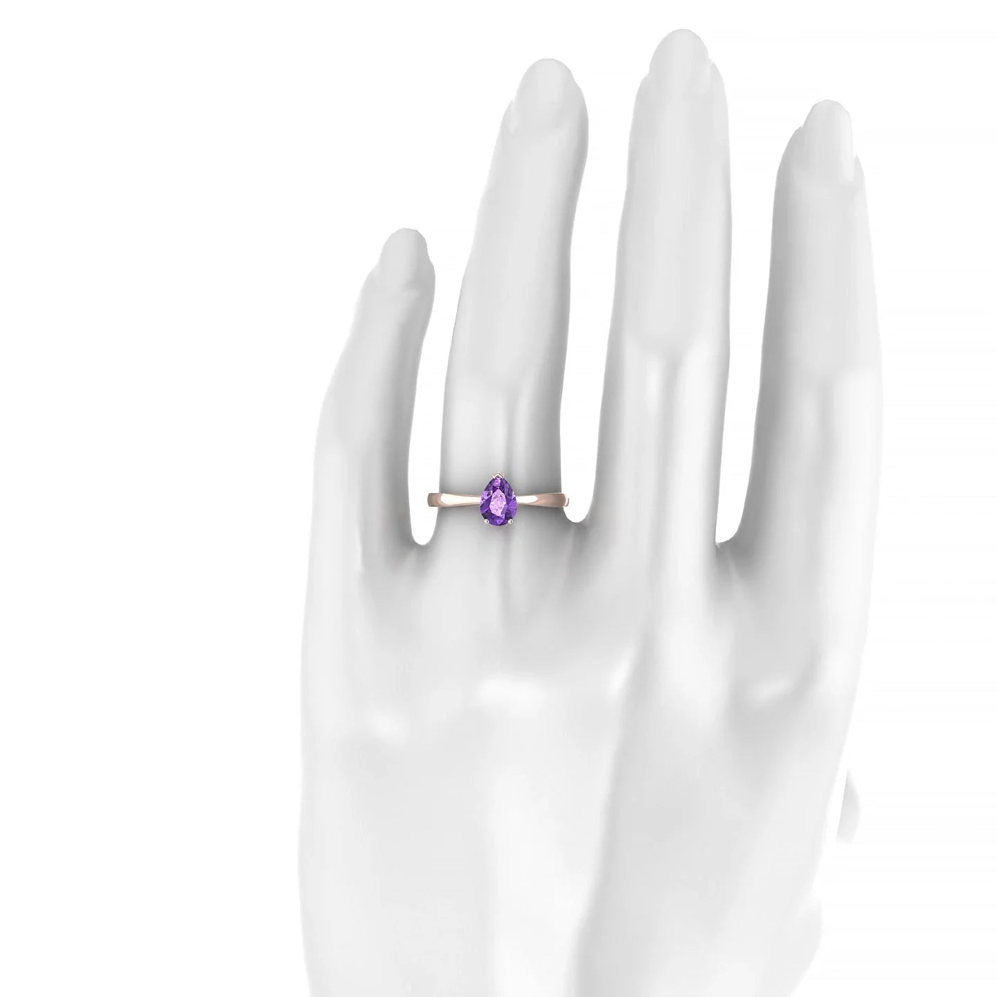 Zenith | 18k Rose Gold 7 x 5 mm Pear Amethyst Ring