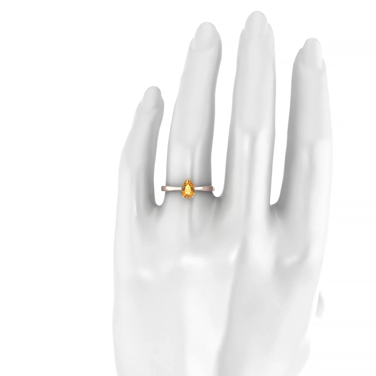 Zenith | 18k Rose Gold 7 x 5 mm Pear Citrine Ring