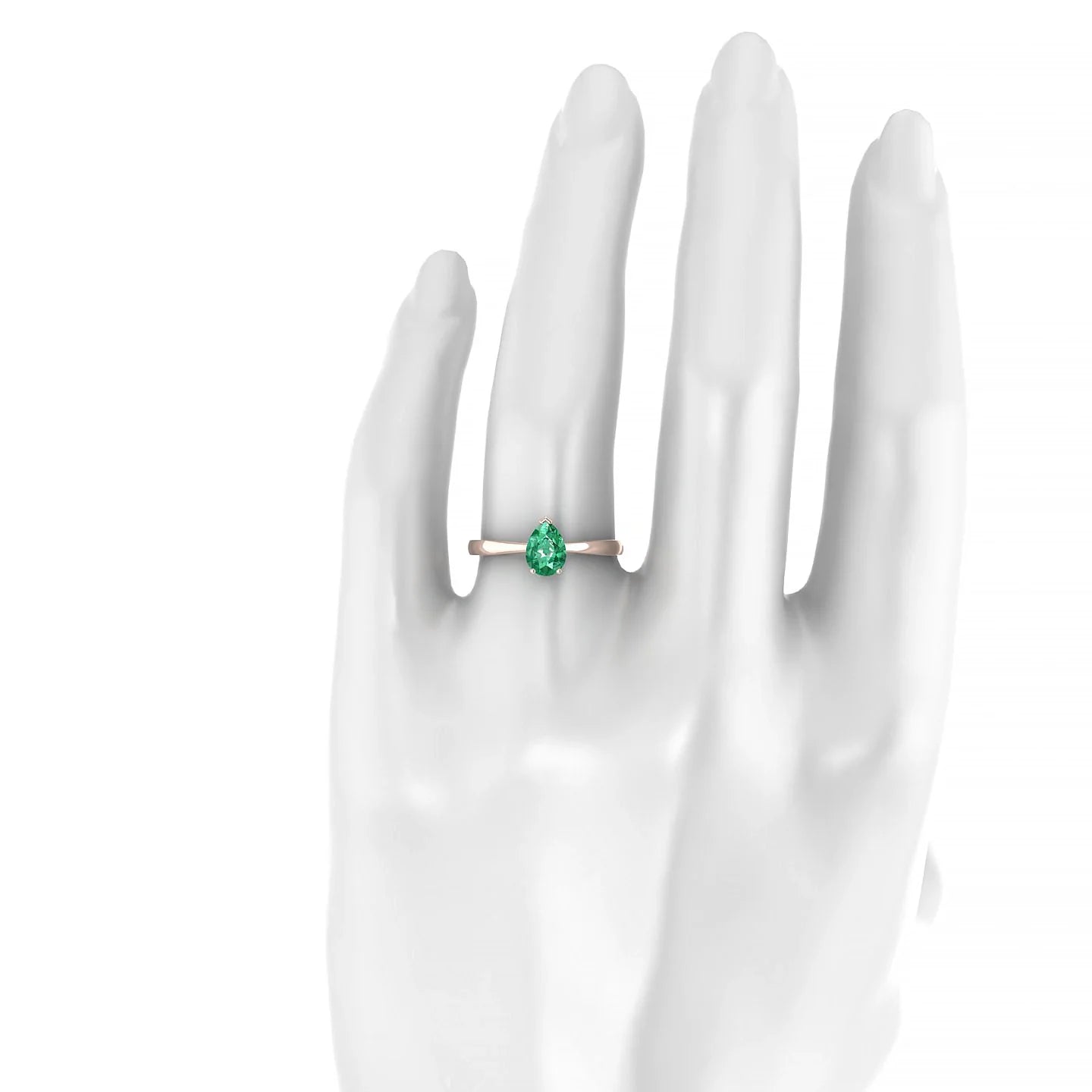 Zenith | 18k Rose Gold 7 x 5 mm Pear Emerald Ring