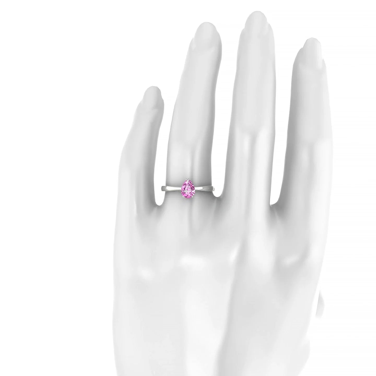 Zenith | 18k White Gold 7 x 5 mm Pear Pink Sapphire Ring
