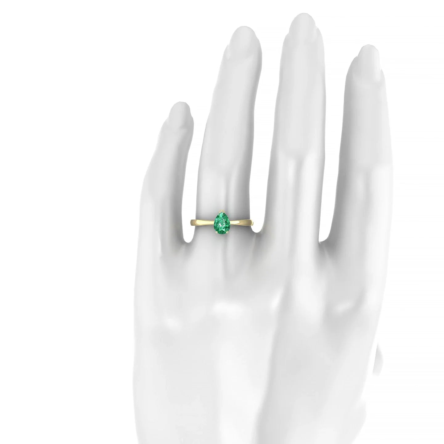 Zenith | 18k Yellow Gold 7 x 5 mm Pear Emerald Ring