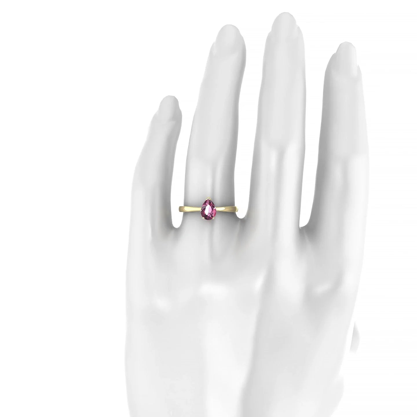 Zenith | 18k Yellow Gold 7 x 5 mm Pear Rhodolite Ring