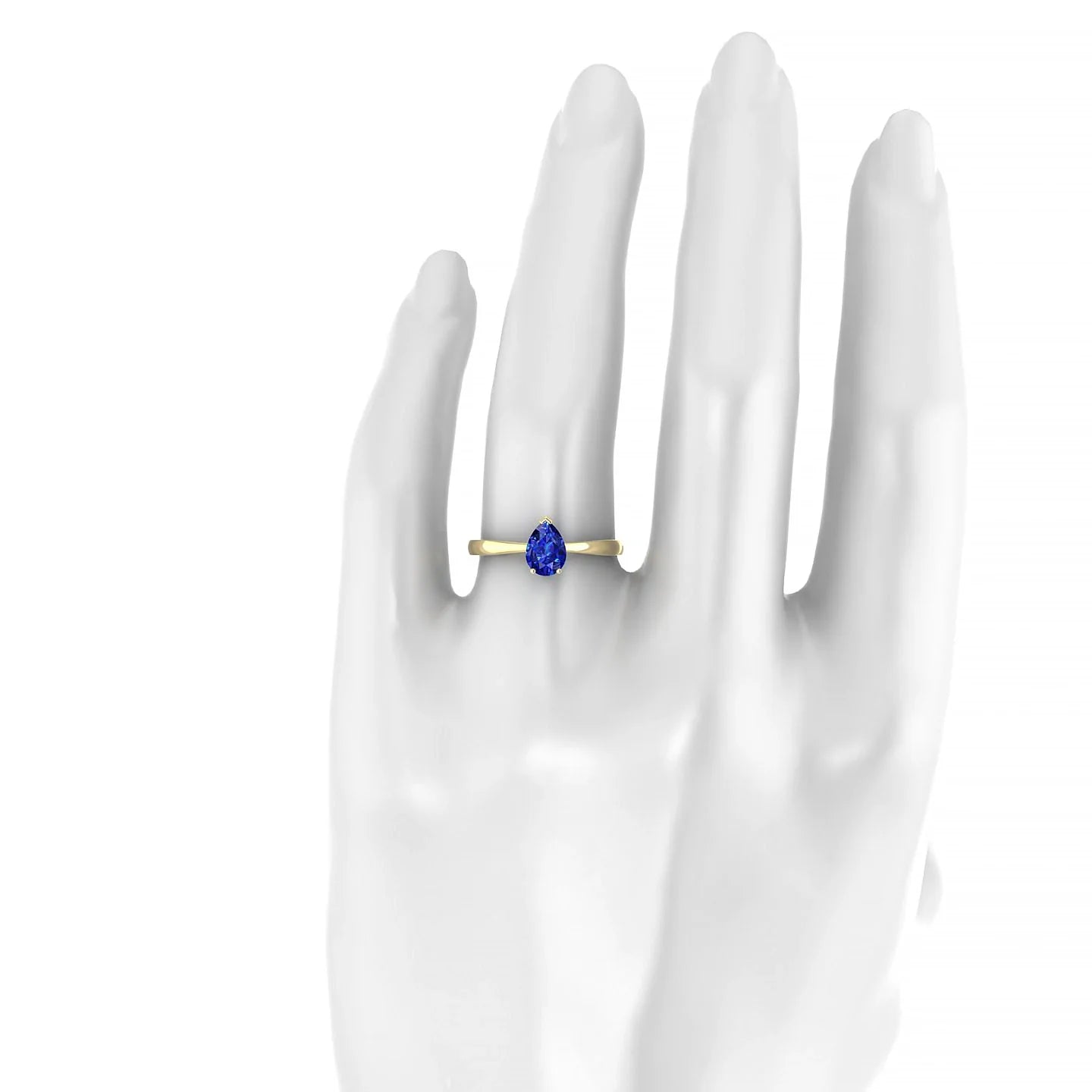 Zenith | 18k Yellow Gold 7 x 5 mm Pear Sapphire Ring