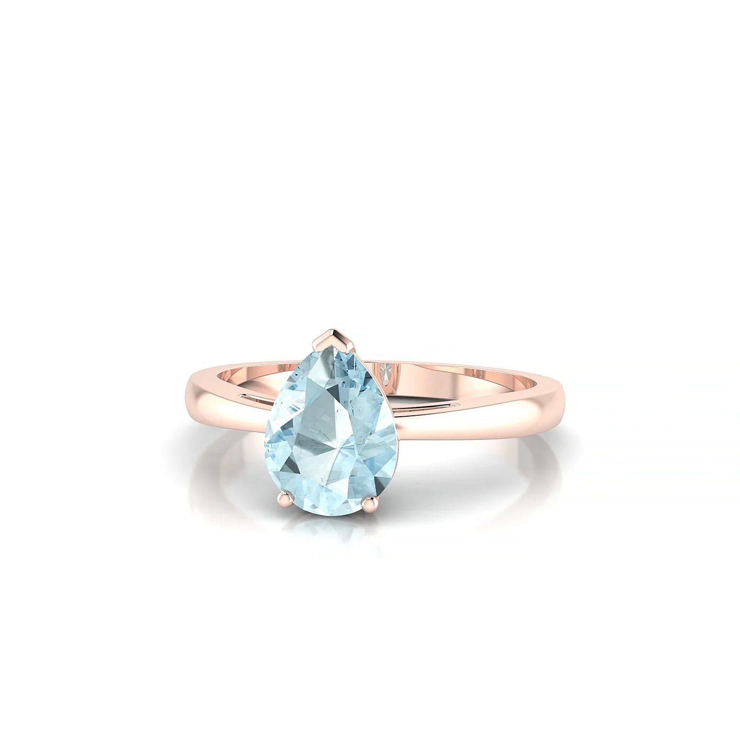 Zenith | 18k Rose Gold 8 x 6 mm Pear Aquamarine Ring