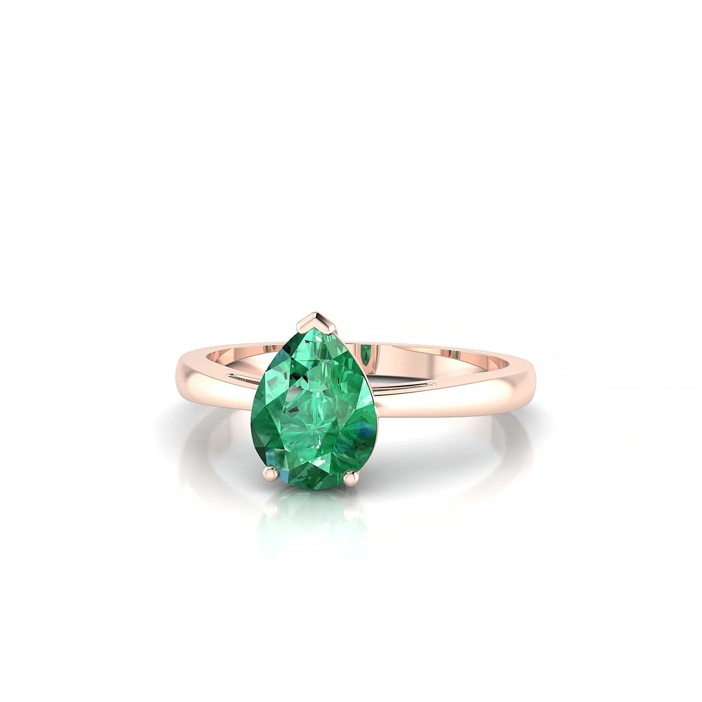 Zenith | 18k Rose Gold 8 x 6 mm Pear Emerald Ring