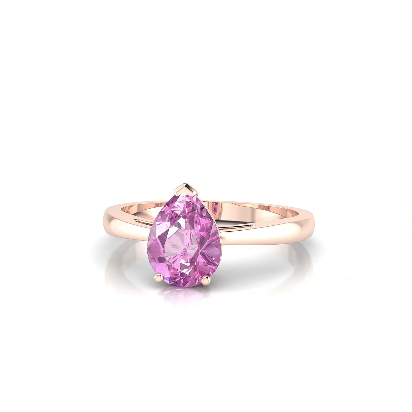 Zenith | 18k Rose Gold 8 x 6 mm Pear Pink Sapphire Ring