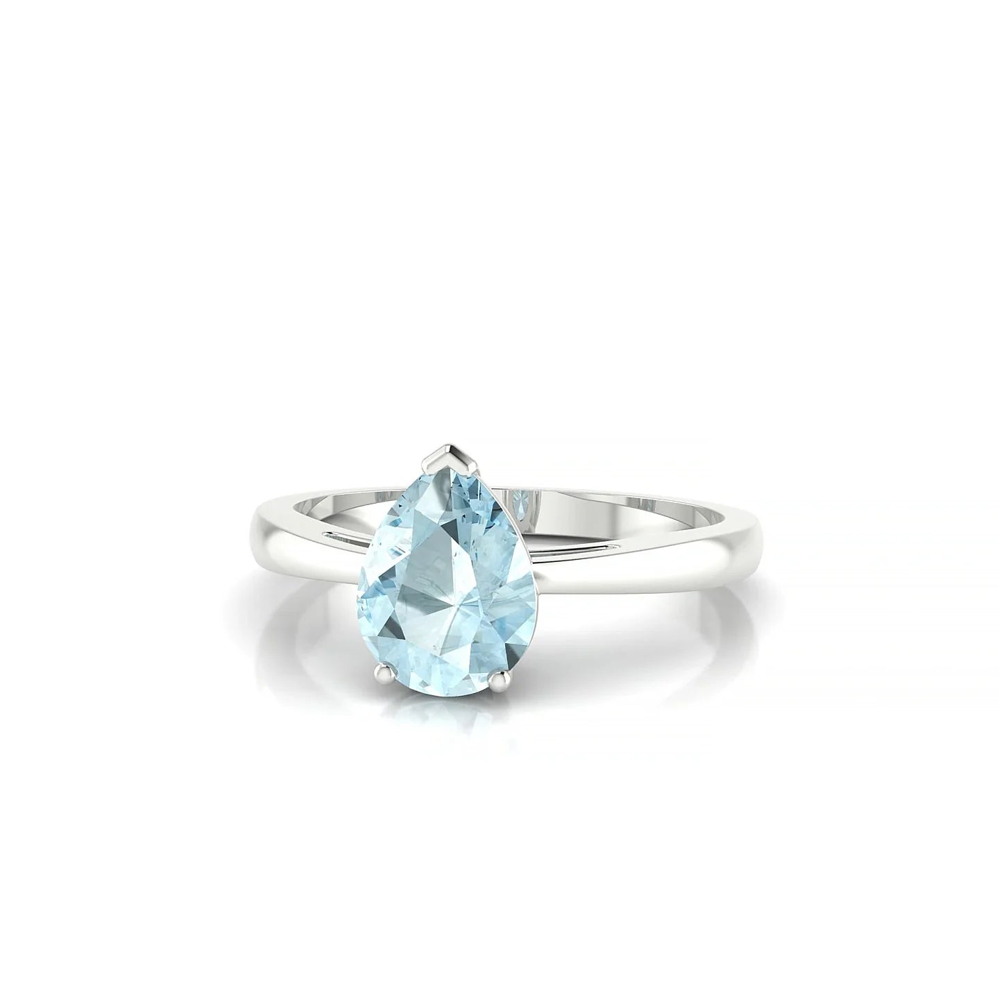 Zenith | 18k White Gold 8 x 6 mm Pear Aquamarine Ring