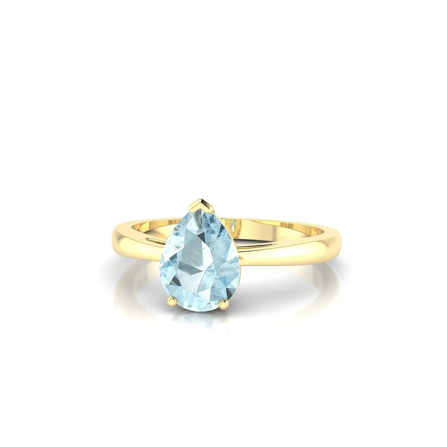 Zenith | 18k Yellow Gold 8 x 6 mm Pear Aquamarine Ring