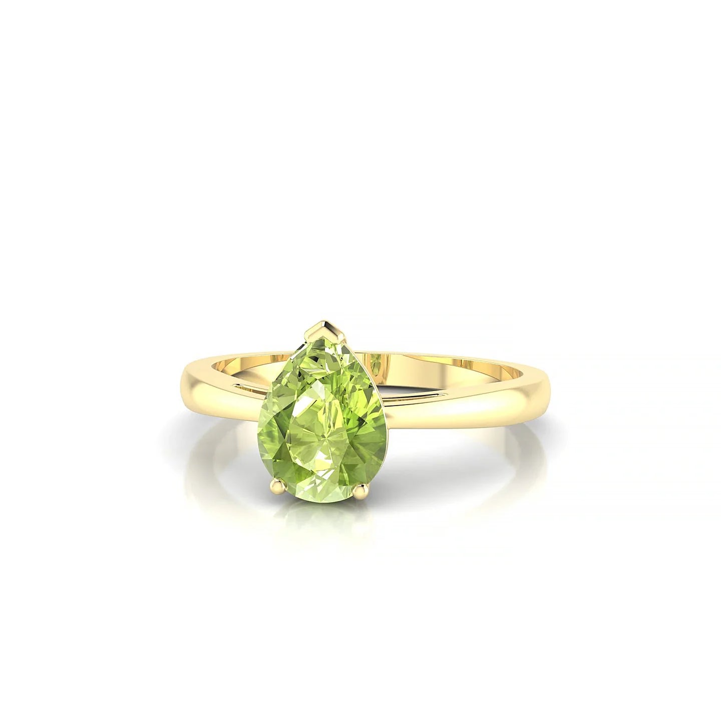 Zenith | 18k Yellow Gold 8 x 6 mm Pear Peridot Ring