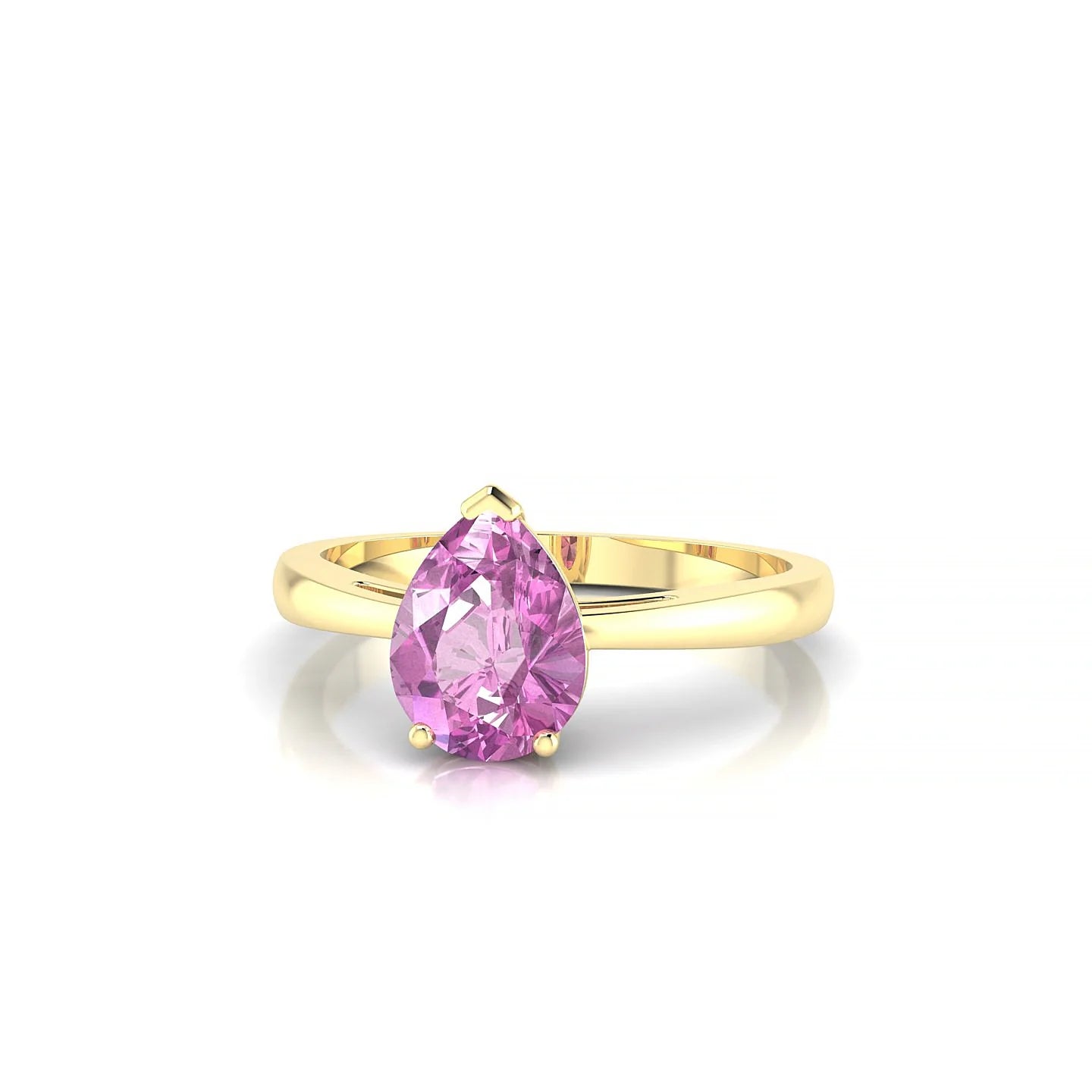 Zenith | 18k Yellow Gold 8 x 6 mm Pear Pink Sapphire Ring
