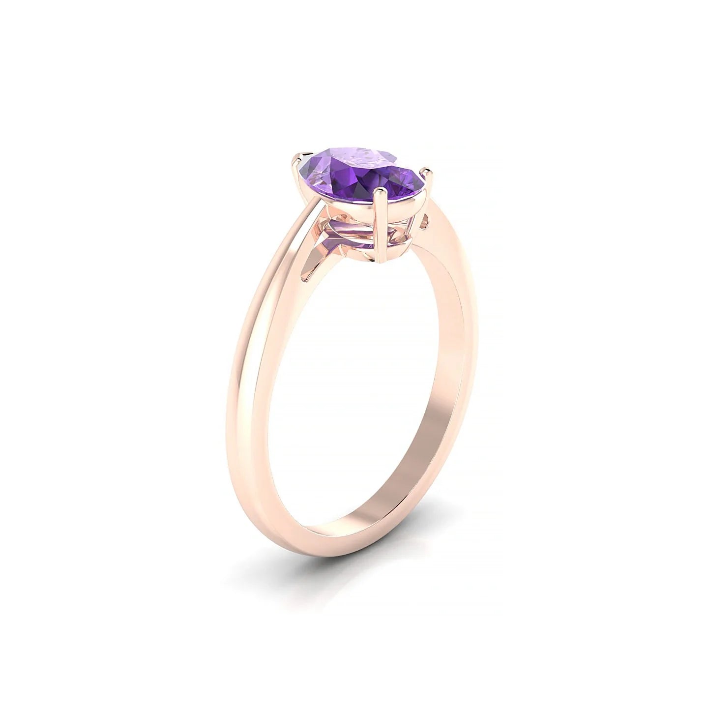 Zenith | 18k Rose Gold 8 x 6 mm Pear Amethyst Ring