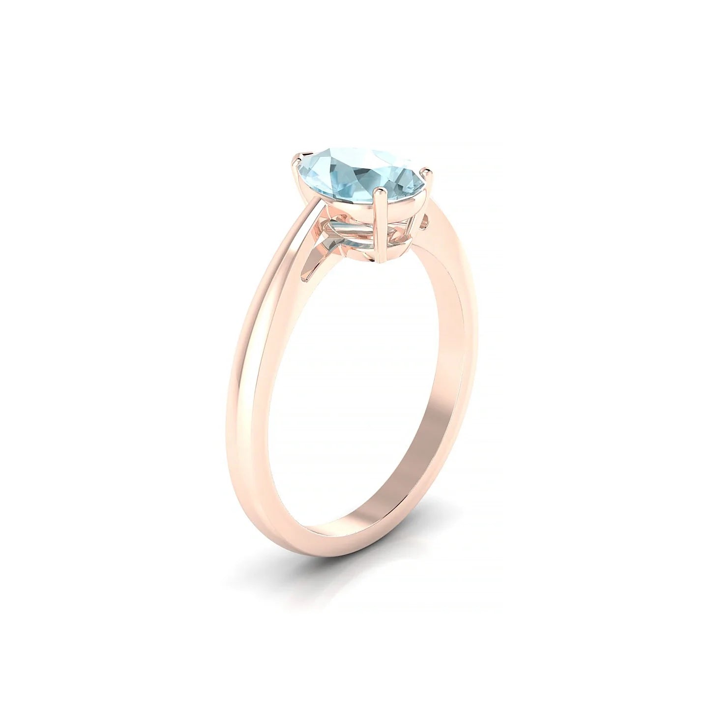 Zenith | 18k Rose Gold 8 x 6 mm Pear Aquamarine Ring