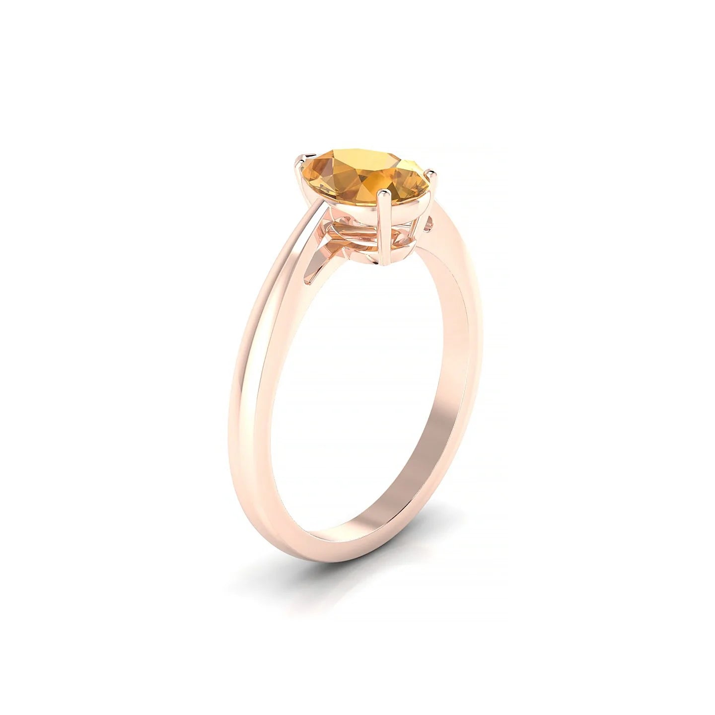 Zenith | 18k Rose Gold 8 x 6 mm Pear Citrine Ring
