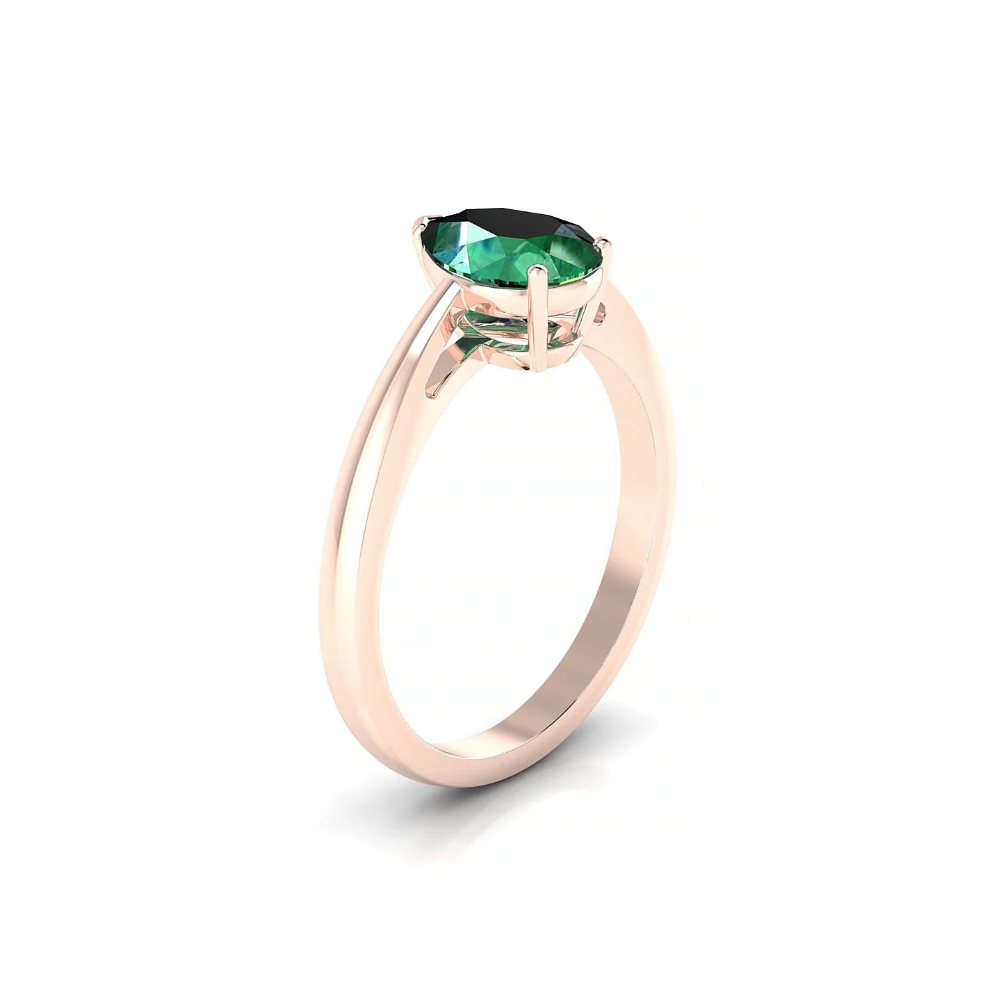 Zenith | 18k Rose Gold 8 x 6 mm Pear Emerald Ring