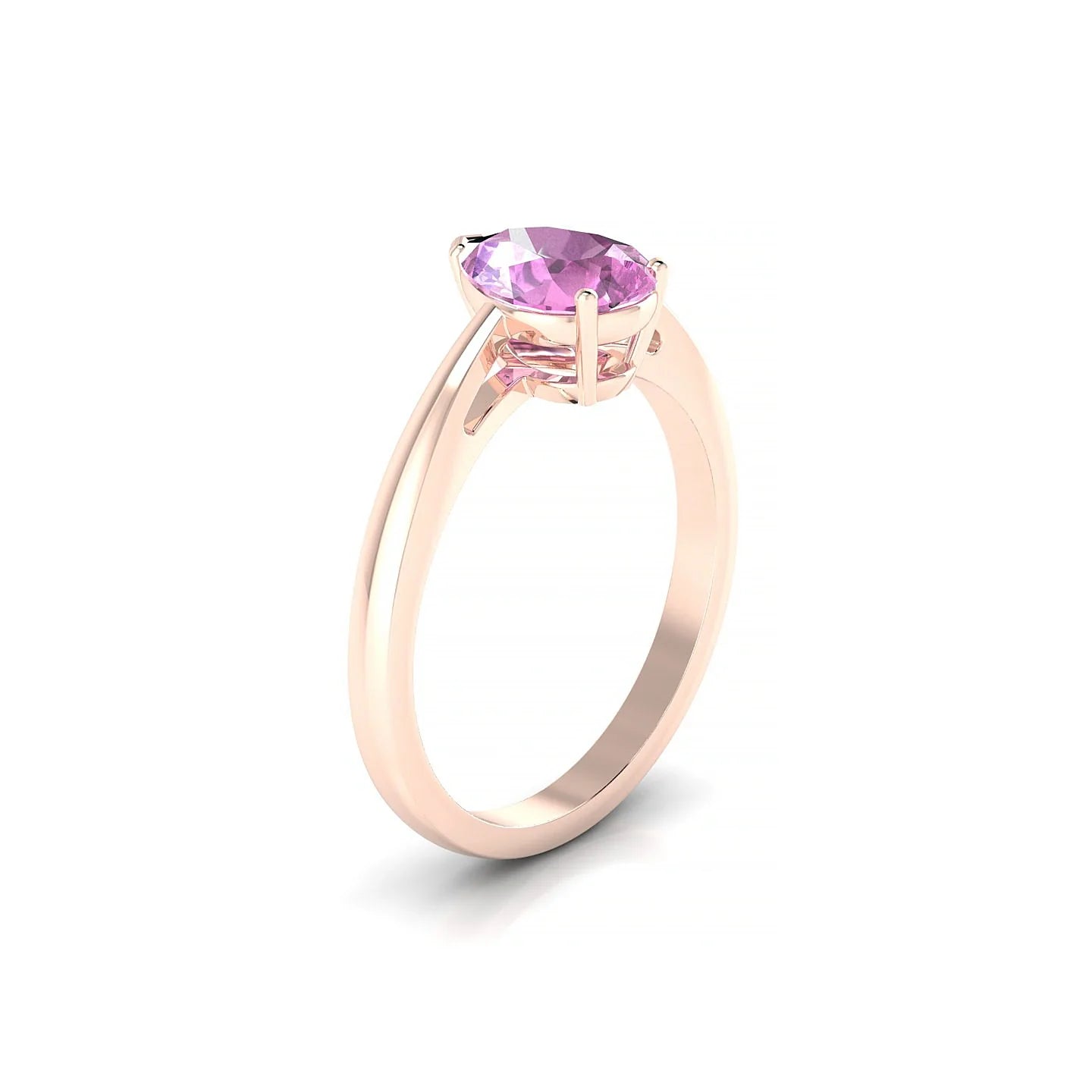 Zenith | 18k Rose Gold 8 x 6 mm Pear Pink Sapphire Ring