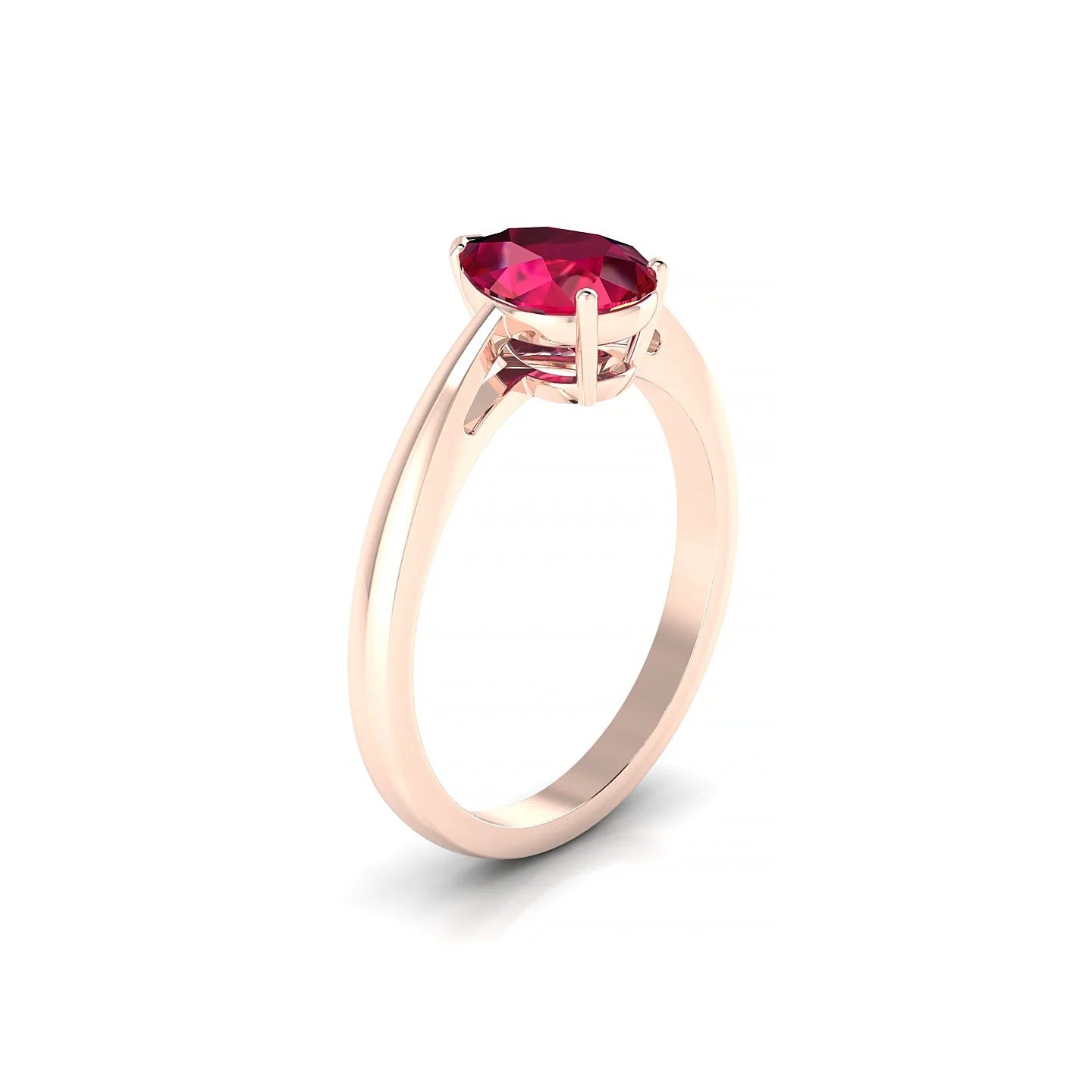 Zenith | 18k Rose Gold 8 x 6 mm Pear Ruby Ring